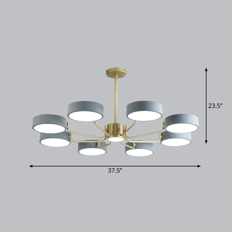 Modern Round LED Chandelier - Minimalistic Acrylic Living Room Hanging Lamp