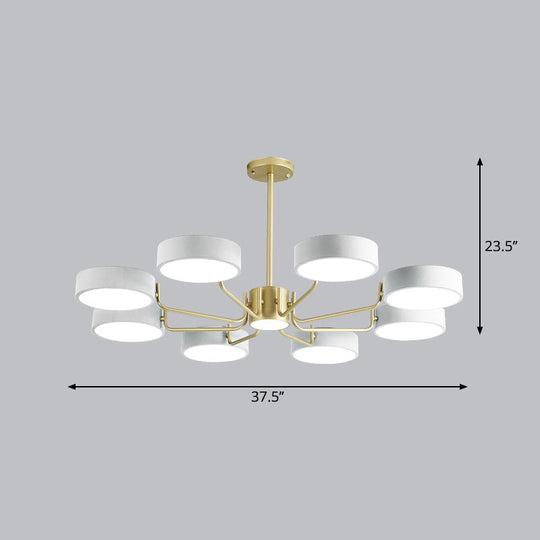 Modern Round LED Chandelier - Minimalistic Acrylic Living Room Hanging Lamp