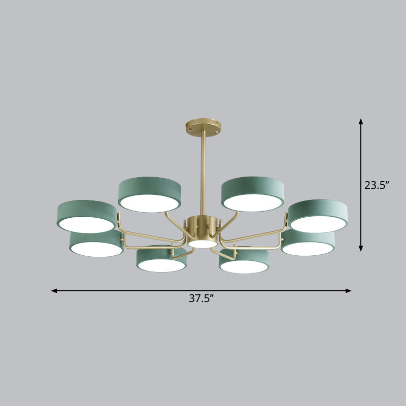 Modern Round LED Chandelier - Minimalistic Acrylic Living Room Hanging Lamp