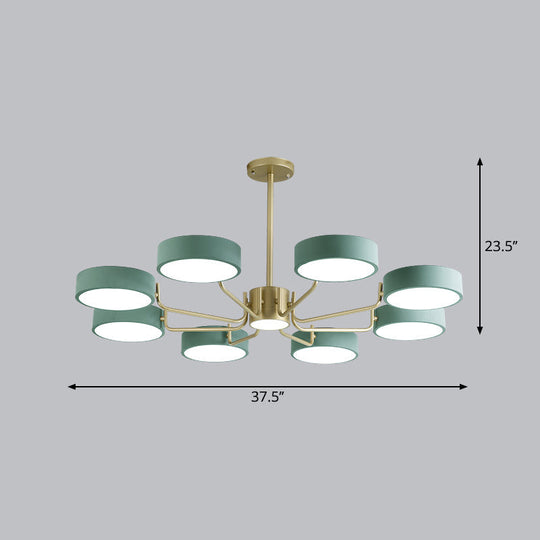 Modern Round LED Chandelier - Minimalistic Acrylic Living Room Hanging Lamp