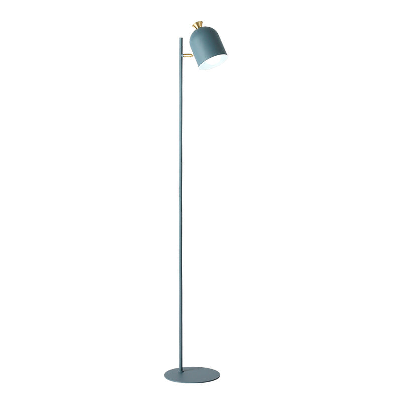 Macaron Cloche Floor Lamp with Adjustable Joint - Metal, 1 Head, Living Room Standing Light