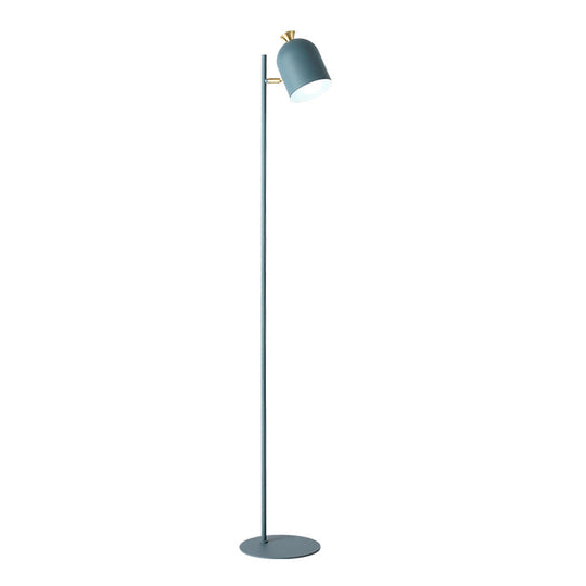 Macaron Cloche Floor Lamp with Adjustable Joint - Metal, 1 Head, Living Room Standing Light