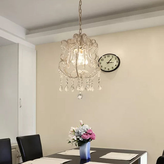 Modern Brass Pendant Lamp with Laser-Cut Design and Crystal Detail for Living Room Lighting