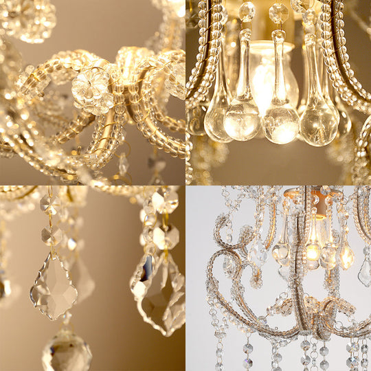 Modern Brass Pendant Lamp with Laser-Cut Design and Crystal Detail for Living Room Lighting