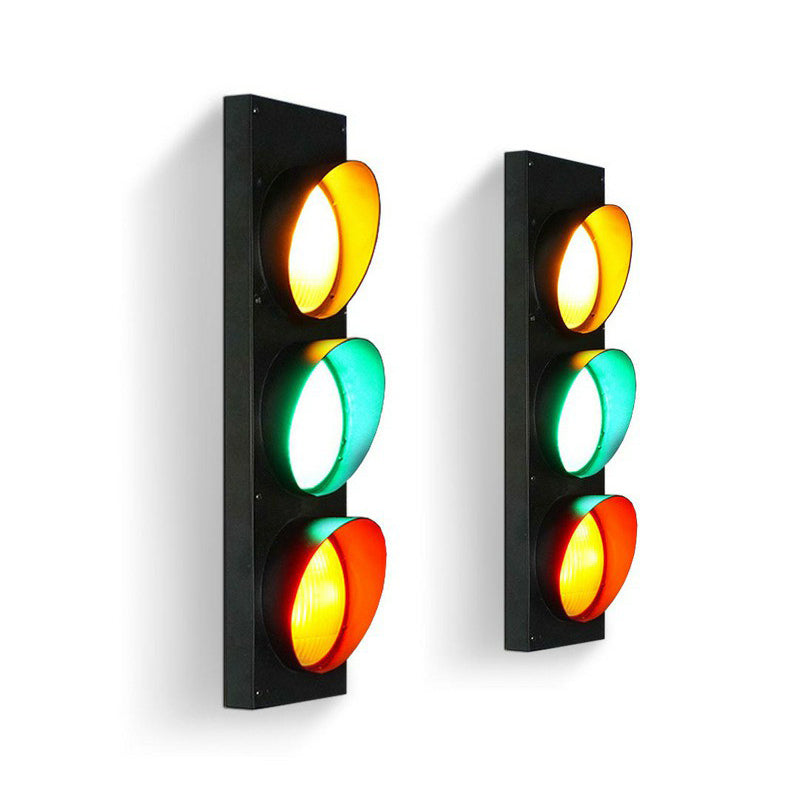 Black Metal Traffic Light Wall Sconce - Restaurant Decorative Wall Lighting