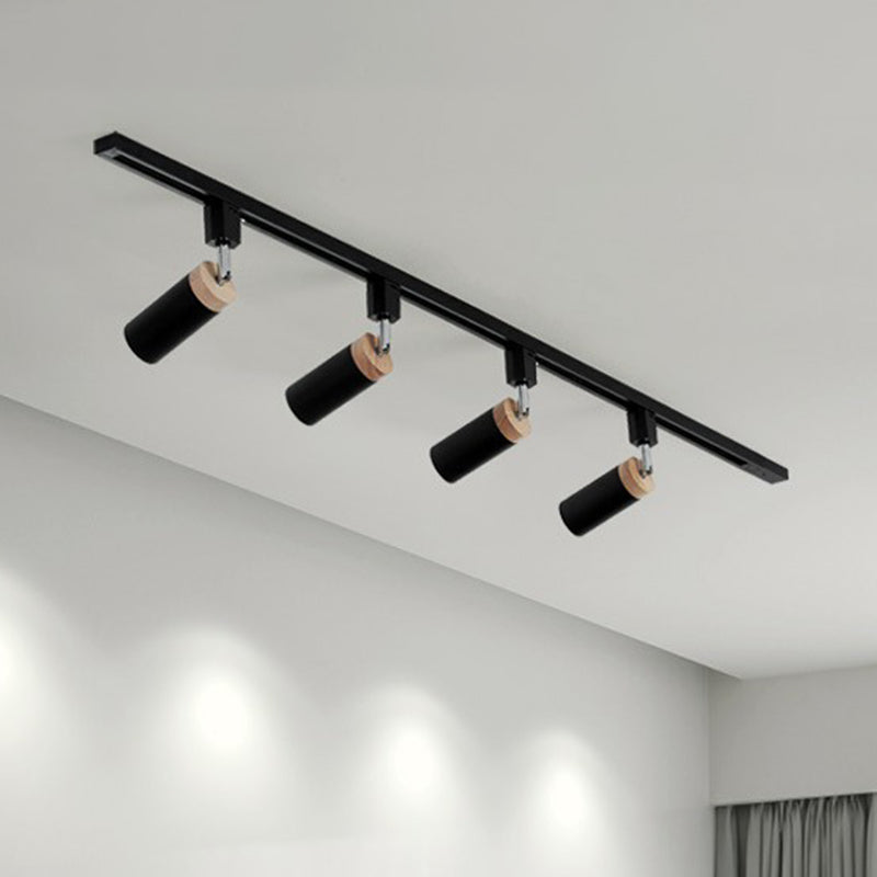 Modern Tubular Track Light for Commercial Use - Metal Spotlight with Semi-Mount Ceiling Design