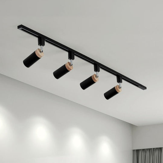 Modern Tubular Track Light for Commercial Use - Metal Spotlight with Semi-Mount Ceiling Design