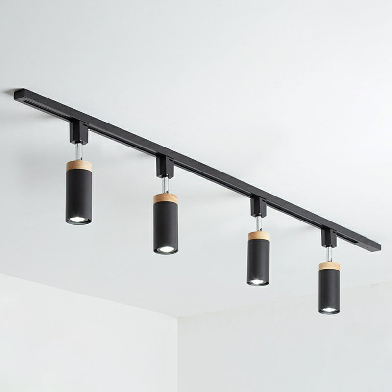 Modern Tubular Track Light for Commercial Use - Metal Spotlight with Semi-Mount Ceiling Design