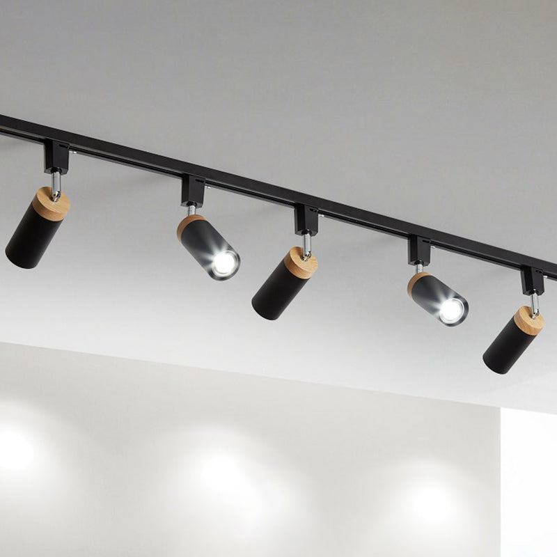 Modern Tubular Track Light for Commercial Use - Metal Spotlight with Semi-Mount Ceiling Design