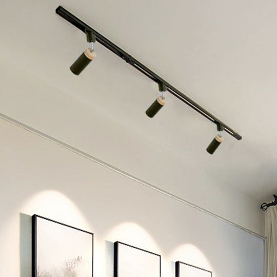 Modern Tubular Track Light for Commercial Use - Metal Spotlight with Semi-Mount Ceiling Design