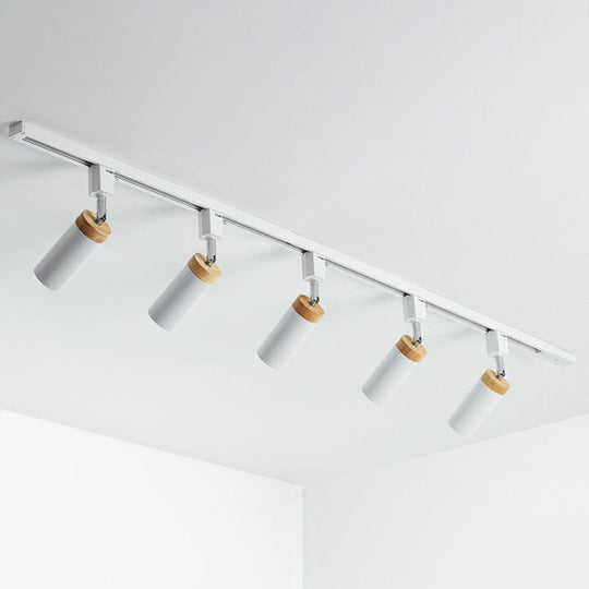 Modern Tubular Track Light for Commercial Use - Metal Spotlight with Semi-Mount Ceiling Design