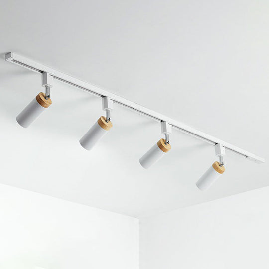 Modern Tubular Track Light for Commercial Use - Metal Spotlight with Semi-Mount Ceiling Design