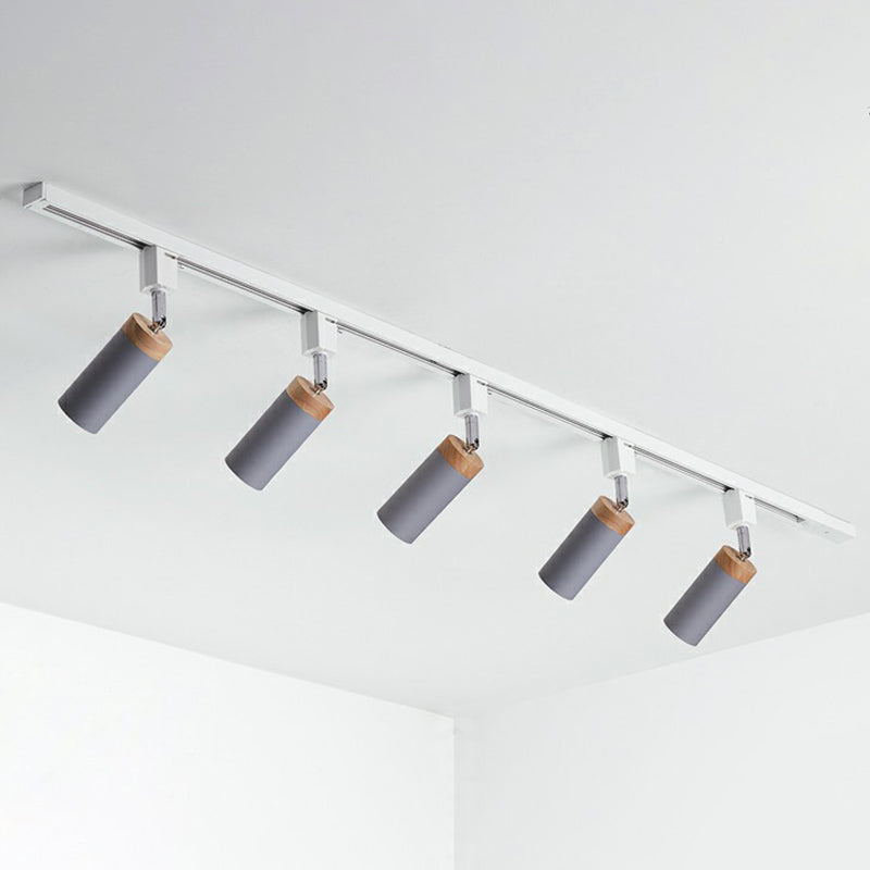 Modern Tubular Track Light for Commercial Use - Metal Spotlight with Semi-Mount Ceiling Design