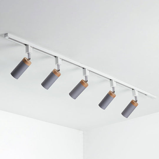 Modern Tubular Track Light for Commercial Use - Metal Spotlight with Semi-Mount Ceiling Design