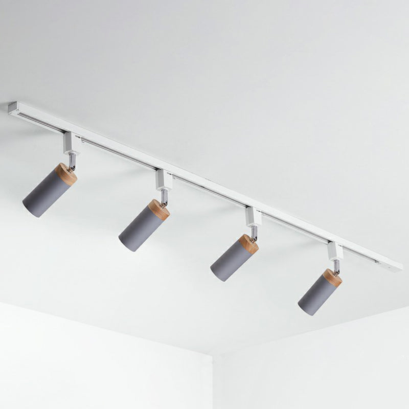 Modern Tubular Track Light for Commercial Use - Metal Spotlight with Semi-Mount Ceiling Design