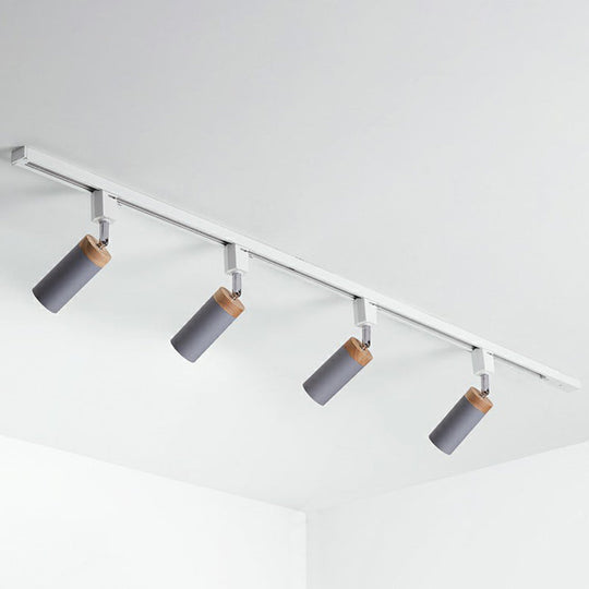 Modern Tubular Track Light for Commercial Use - Metal Spotlight with Semi-Mount Ceiling Design