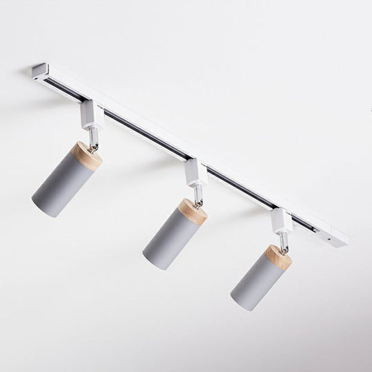 Modern Tubular Track Light for Commercial Use - Metal Spotlight with Semi-Mount Ceiling Design