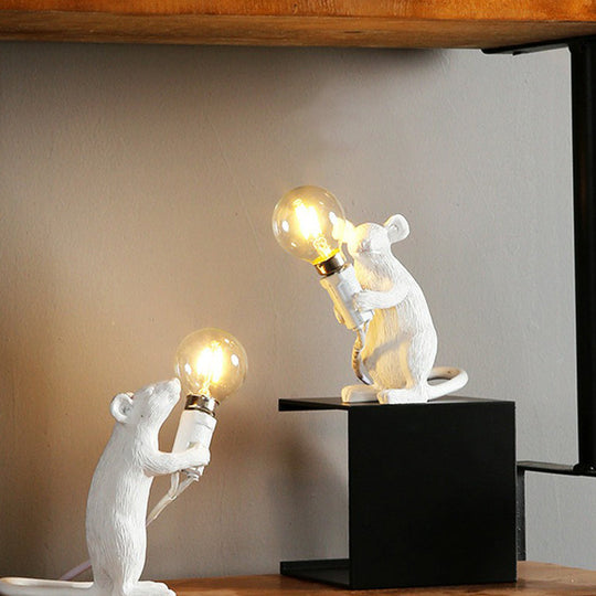 Kids Night Stand Lamp - Mini Mouse Shaped Table Light (Resin) with 1 Head - Novelty Bedroom Lighting