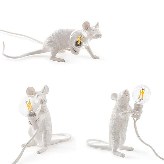 Kids Night Stand Lamp - Mini Mouse Shaped Table Light (Resin) with 1 Head - Novelty Bedroom Lighting