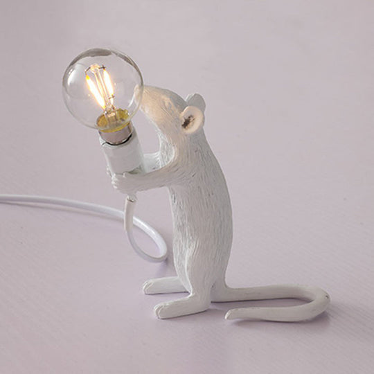Kids Style Mouse Shaped Table Lamp – Resin Bedside Night Light for Decoration