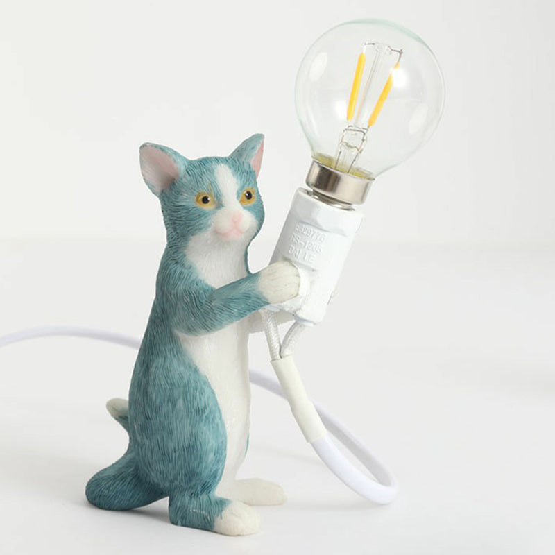 Adorable Kitten Nightstand Lamp – Decorative Resin, Child-Friendly, 1-Bulb, Ideal for Children's Bedroom