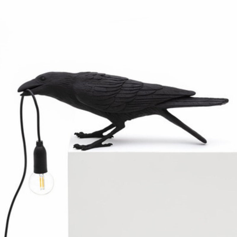 Artistic Bird Shaped Table Lamp - Creative Resin Nightstand Light for Bedroom