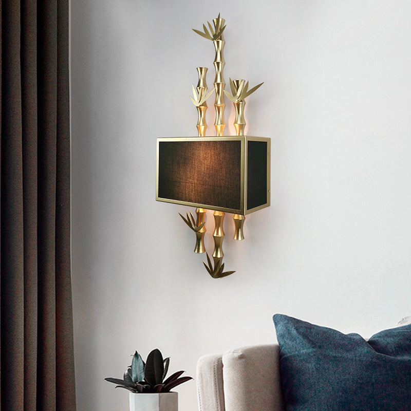 Rustic Metal Rectangle Sconce - 1 Light Wall Mounted Lamp for Living Room - Black/White