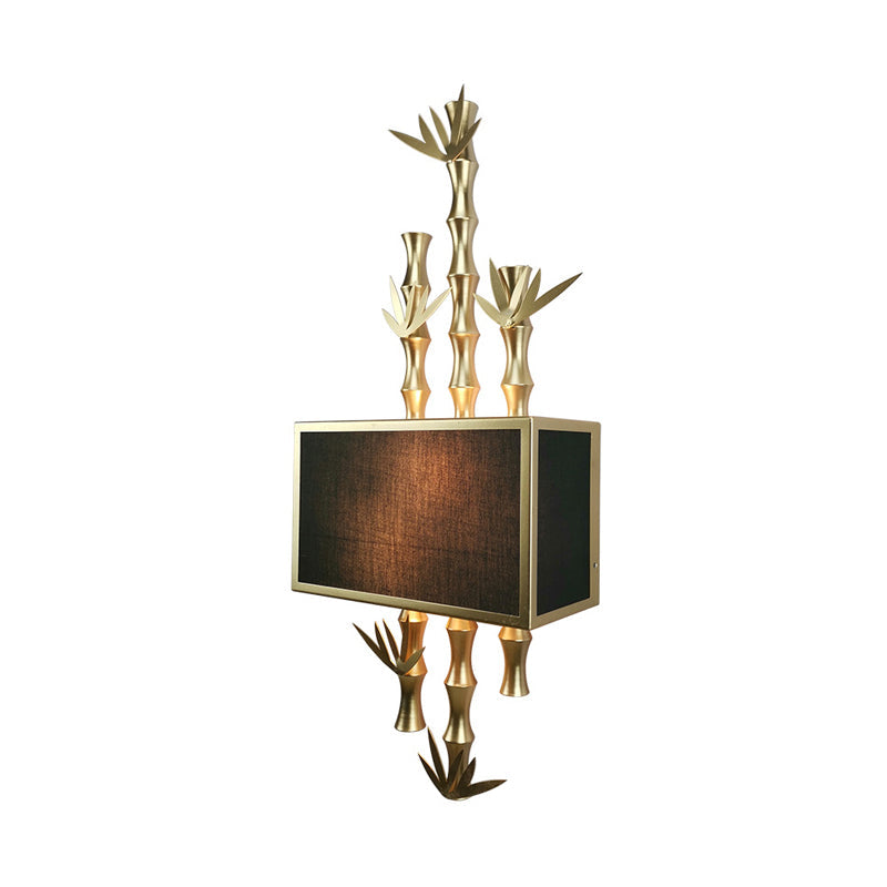 Rustic Metal Rectangle Sconce - 1 Light Wall Mounted Lamp for Living Room - Black/White