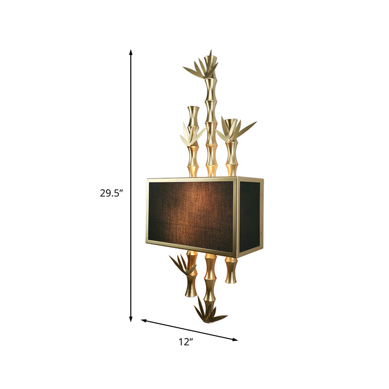 Rustic Metal Rectangle Sconce - 1 Light Wall Mounted Lamp for Living Room - Black/White