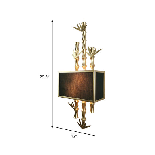 Rustic Metal Rectangle Sconce - 1 Light Wall Mounted Lamp for Living Room - Black/White