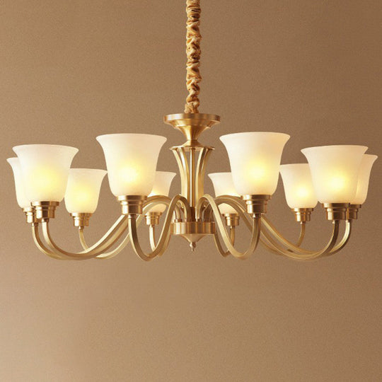 Brass Chandelier Pendant Light with Traditional Flared Design