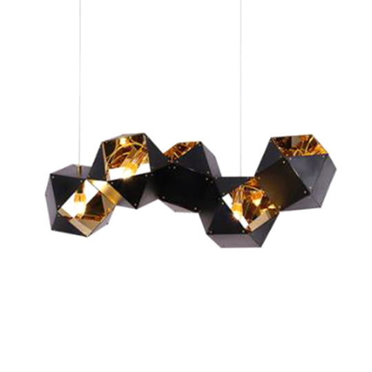 Modern Black/White Multifaceted Metal Chandelier Light - 8/12 Heads - Perfect for Dining Rooms and More!