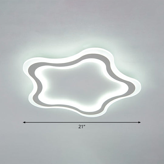 Kids' Cartoon Acrylic LED Flushmount Ceiling Light with White Pentacle Design