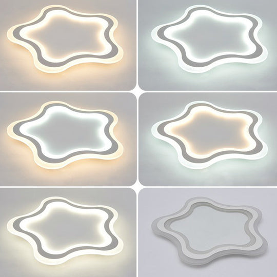 Kids' Cartoon Acrylic LED Flushmount Ceiling Light with White Pentacle Design