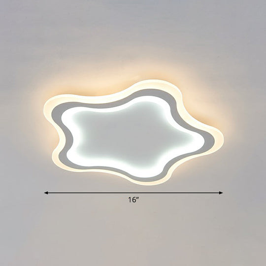 Kids' Cartoon Acrylic LED Flushmount Ceiling Light with White Pentacle Design