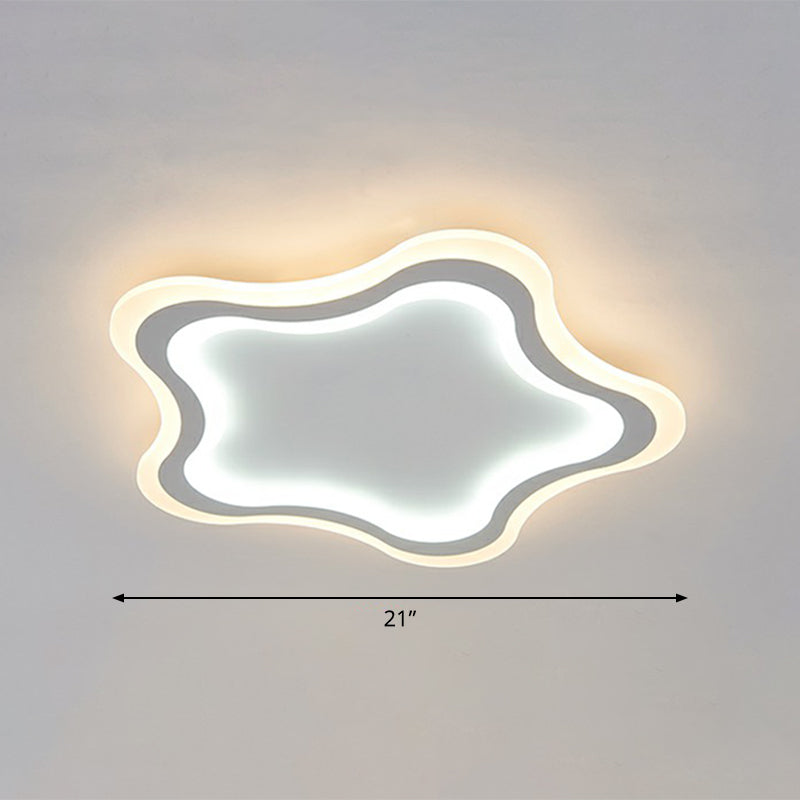 Kids' Cartoon Acrylic LED Flushmount Ceiling Light with White Pentacle Design