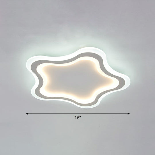 Kids' Cartoon Acrylic LED Flushmount Ceiling Light with White Pentacle Design