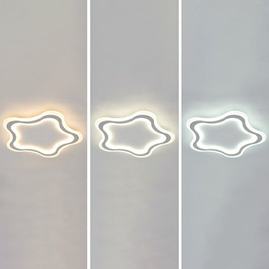 Kids' Cartoon Acrylic LED Flushmount Ceiling Light with White Pentacle Design