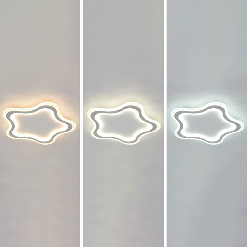 Kids' Cartoon Acrylic LED Flushmount Ceiling Light with White Pentacle Design