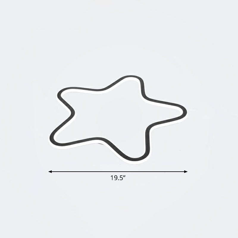 Simplicity Star Flush Mount LED Ceiling Light for Kids' Room in Black Acrylic