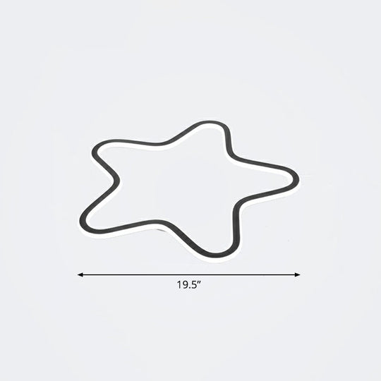 Simplicity Star Flush Mount LED Ceiling Light for Kids' Room in Black Acrylic