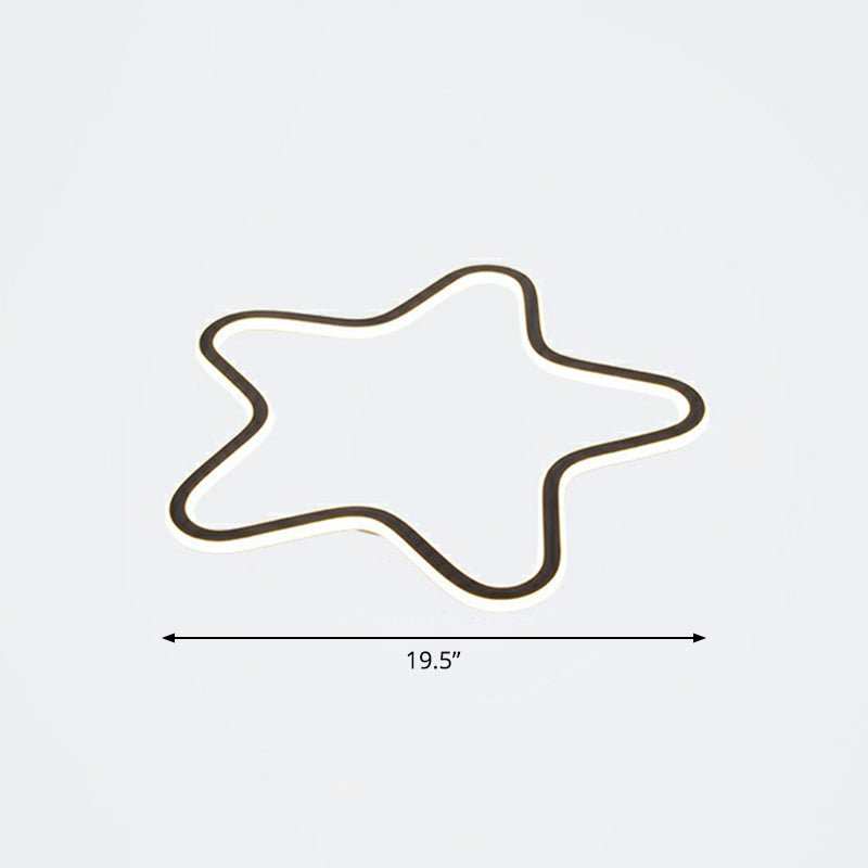 Simplicity Star Flush Mount LED Ceiling Light for Kids' Room in Black Acrylic