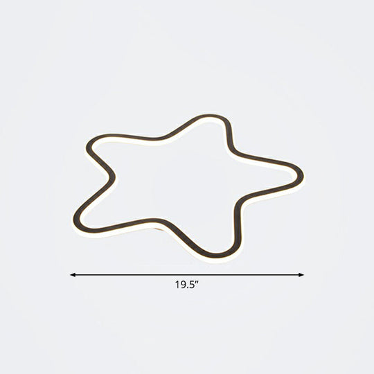 Simplicity Star Flush Mount LED Ceiling Light for Kids' Room in Black Acrylic