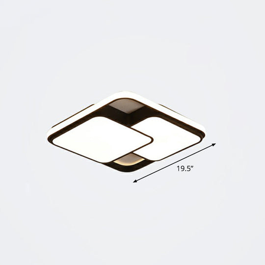 Nordic Acrylic LED Flush-Mount Ceiling Light for Bedrooms - Overlapping Style