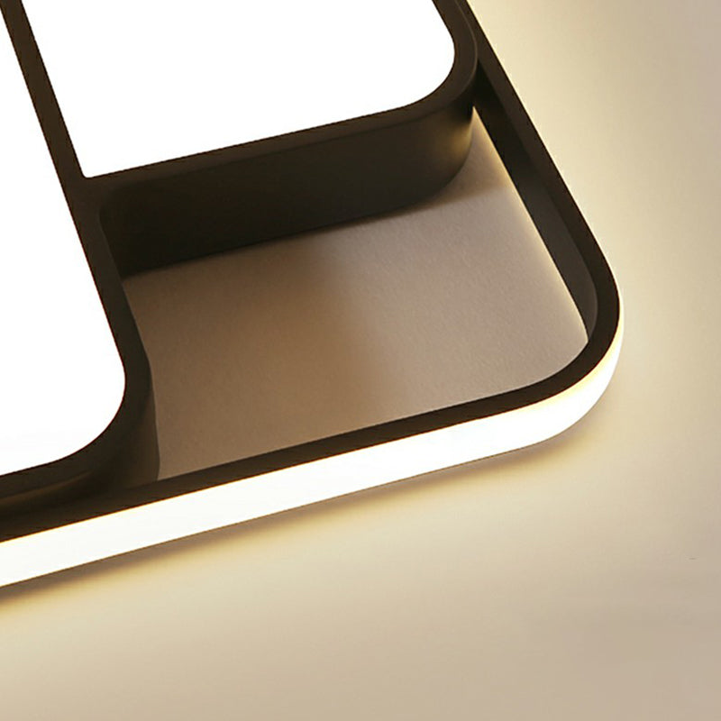 Nordic Acrylic LED Flush-Mount Ceiling Light for Bedrooms - Overlapping Style