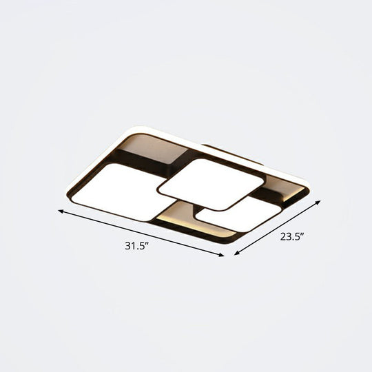 Nordic Acrylic LED Flush-Mount Ceiling Light for Bedrooms - Overlapping Style