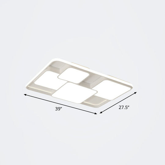 Nordic Acrylic LED Flush-Mount Ceiling Light for Bedrooms - Overlapping Style