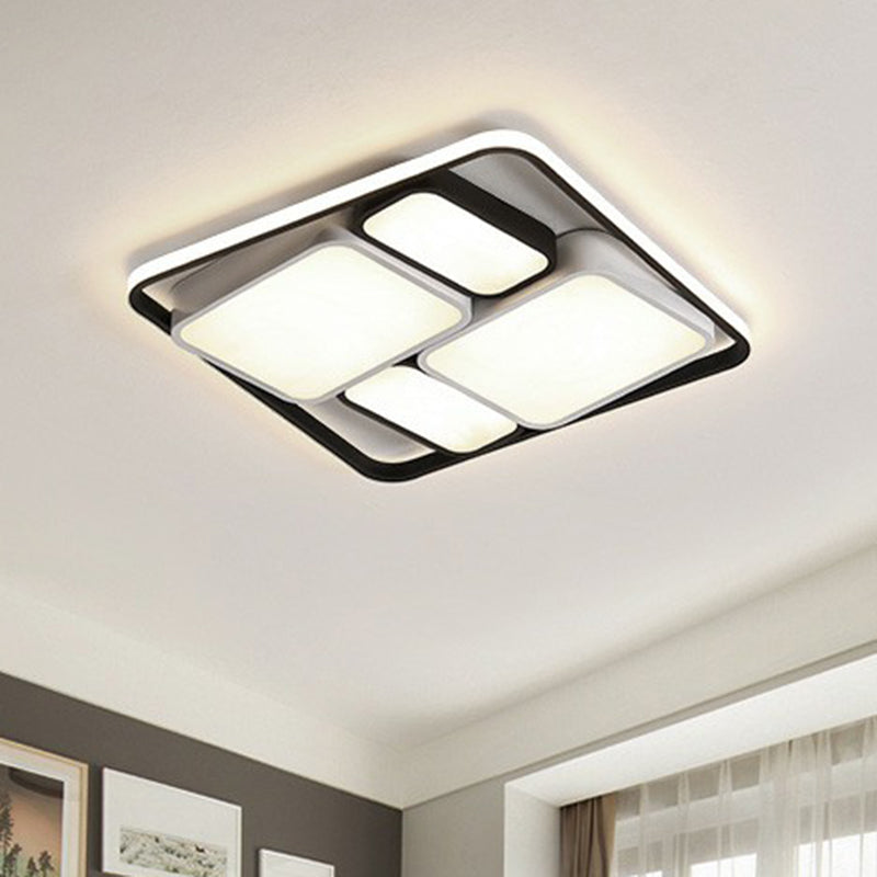 Modern Acrylic Black Flush-Mount Ceiling Light for Living Room