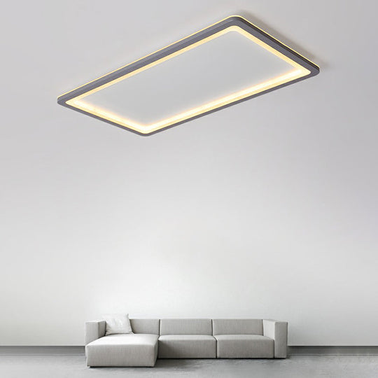 Nordic LED Ceiling Light: Dark Grey Ultra-Thin Flush Mount with Acrylic Shade
