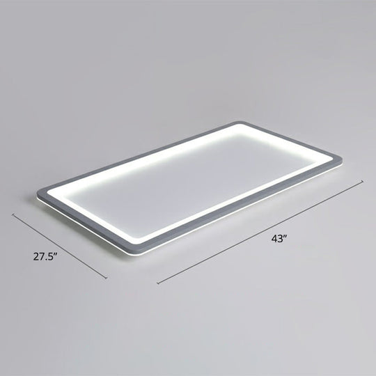 Nordic LED Ceiling Light: Dark Grey Ultra-Thin Flush Mount with Acrylic Shade